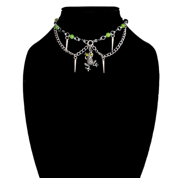 Tripp nyc Jewelry - Handmade Necklace | Cyber Y2K punk mechanical gothic grunge crystal necklace
